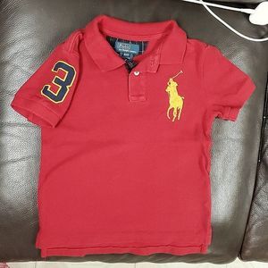 Cute red and plaid trim Polo by Ralph Lauren 4/4T